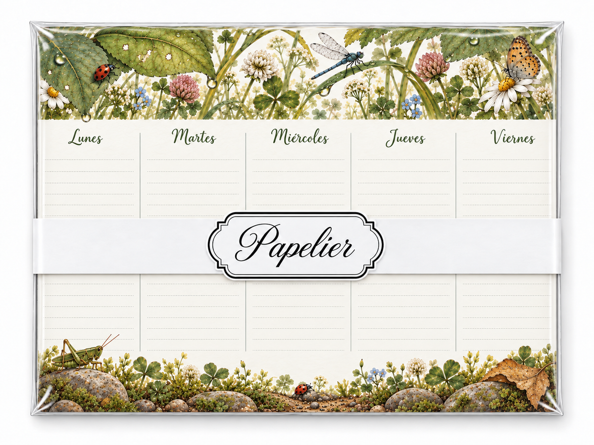 Planner Semanal Bichos amplio (para 6 meses)