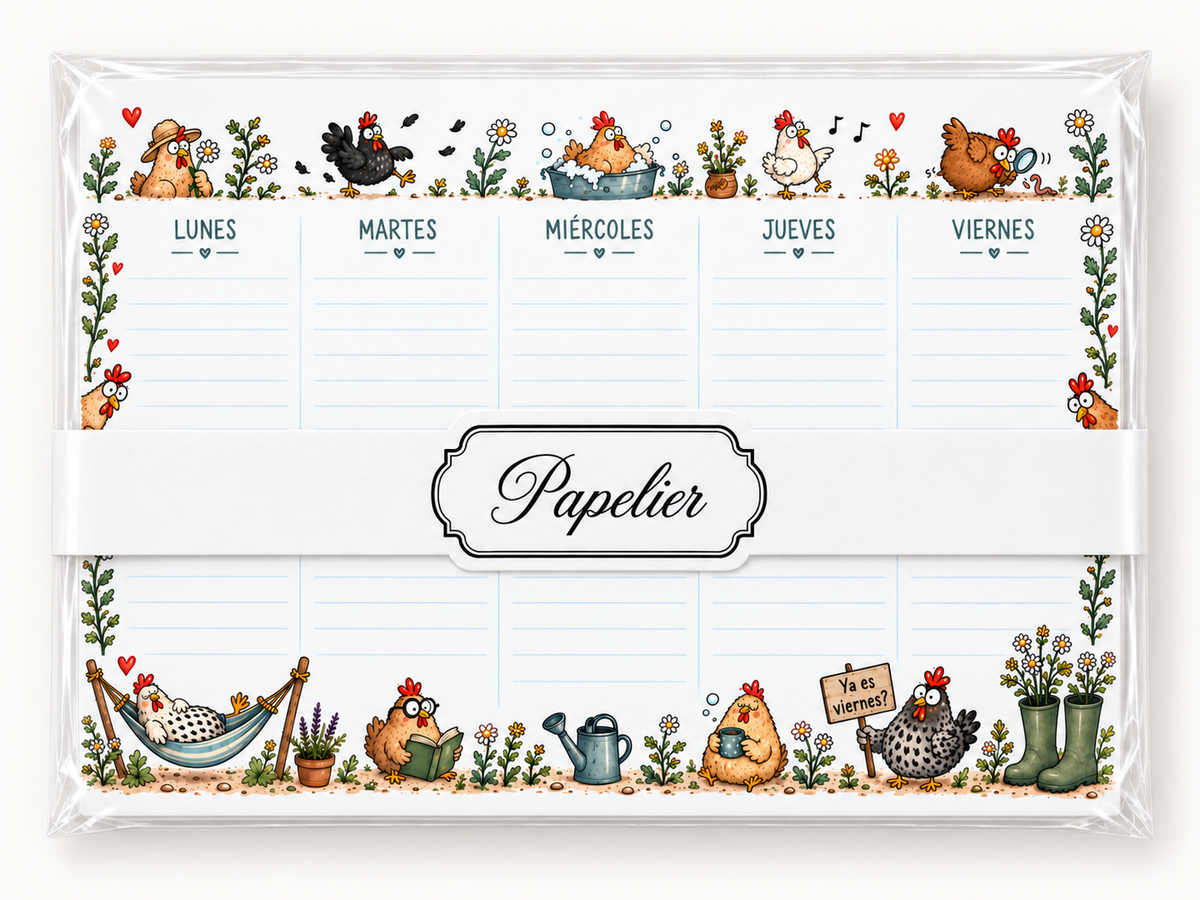 Planner Semanal Gallinas Libres (para 6 meses)