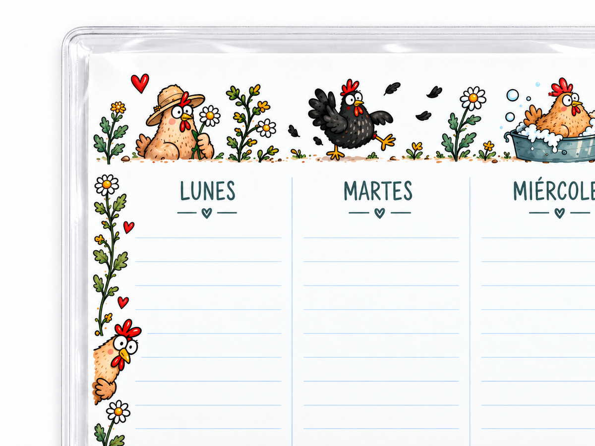 Planner Semanal Gallinas Libres (para 6 meses)