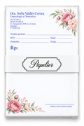 Recetario Personalizado 100 hojas | Ginecología y Obstetricia "Flores"