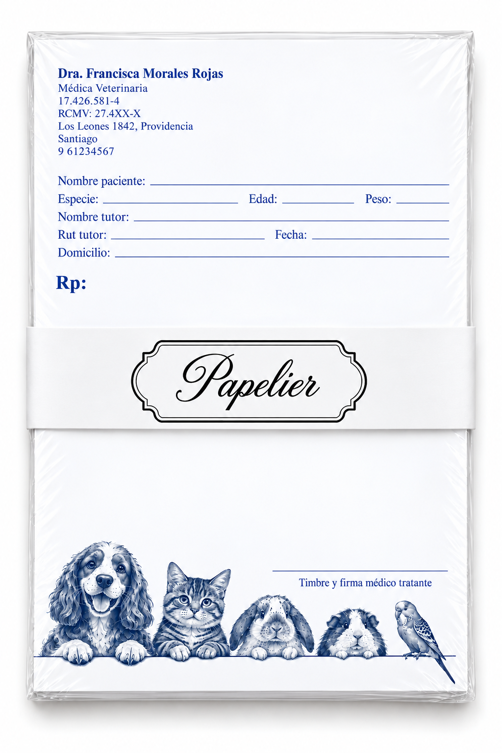 Recetario Personalizado 100 hojas | Veterinario "Animales en el veterinario"