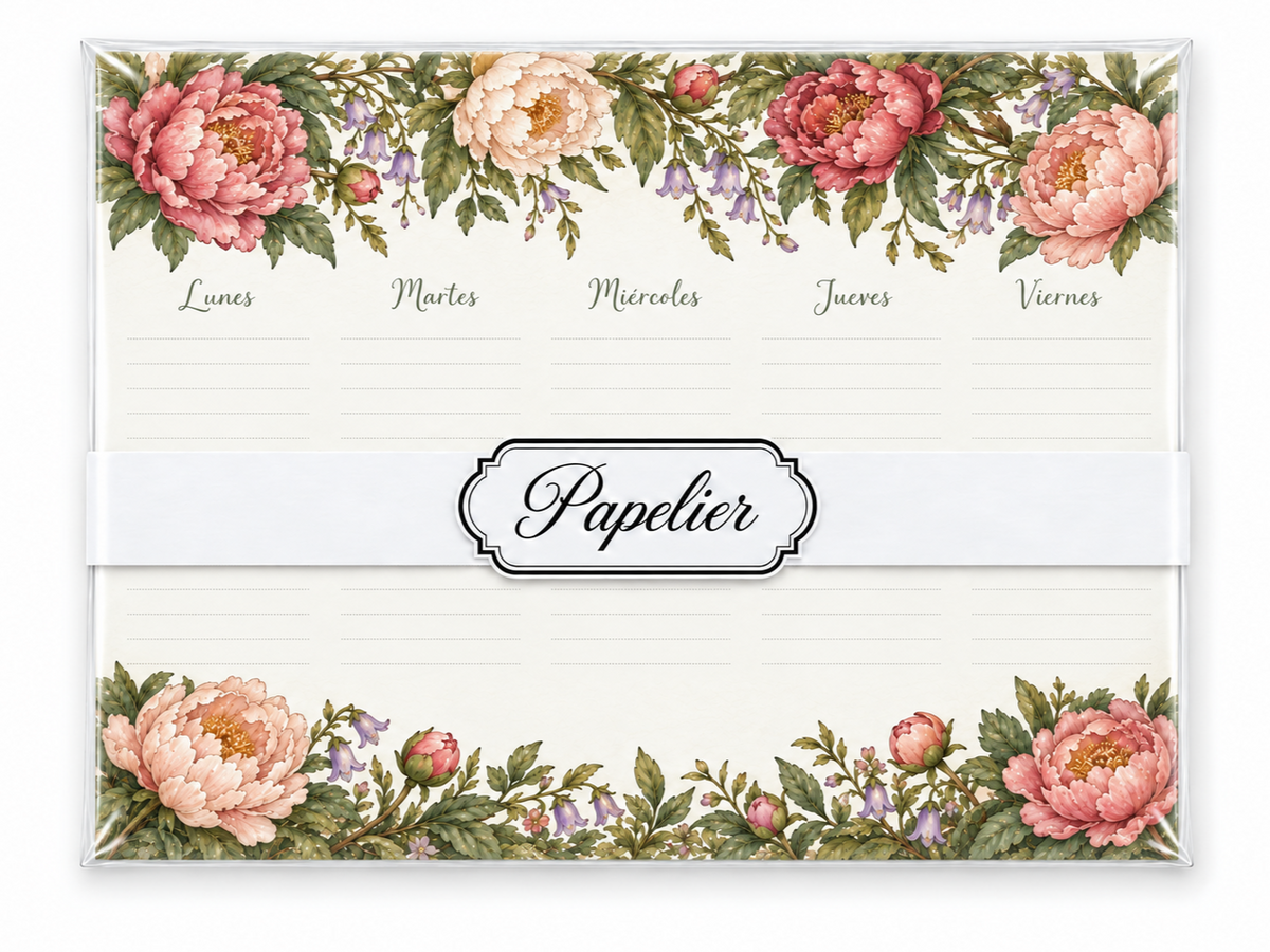 Planner Semanal Flores Peonías (para 6 meses)